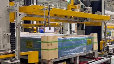 خط تغليف أوتوماتيكي للألواح الزجاجية المكدسة